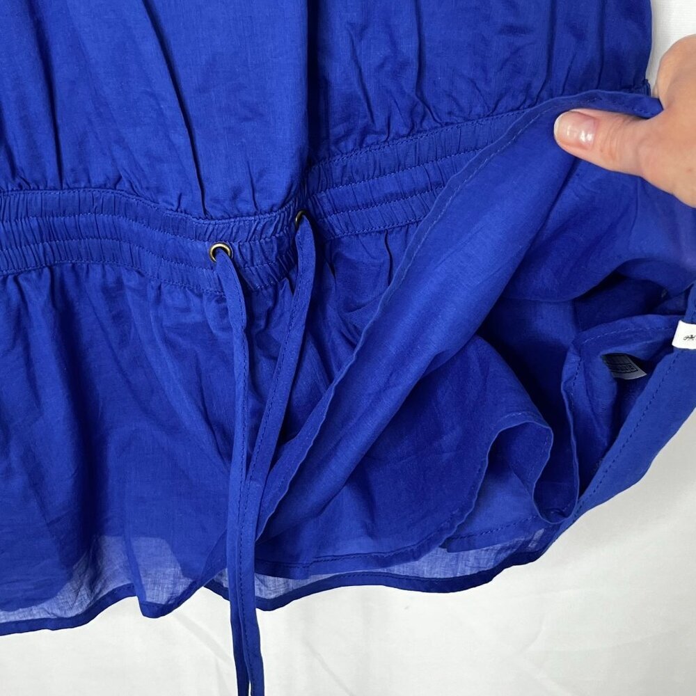 One X One Teaspoon Sleeveless Cinch Waist Tunic 100% Cotton Blue‎ Size Medium - Picture 3 of 9